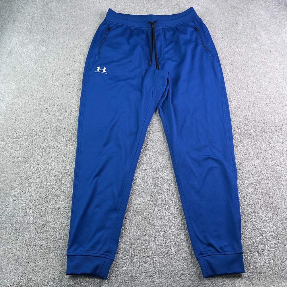 Under Armour Pants Men Large Blue Sportstyle Joggers Tapered ColdGear Run Gym